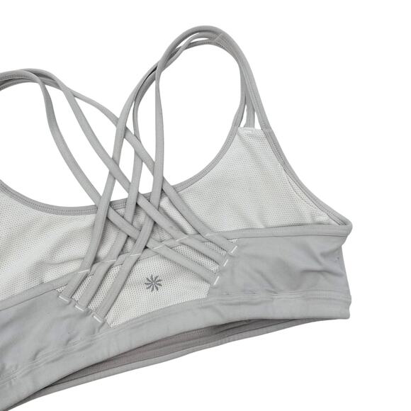 Athleta gray white strappy sports bra - Picture 1 of 4